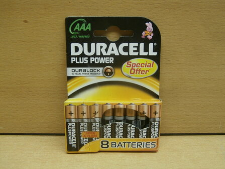 Duracell batterijenset Duralock 8xAAA.