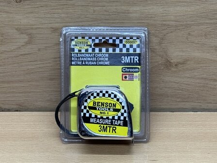 Rolmaat chroom 16mm x 3m.