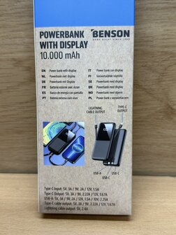 Powerbank digitaal 10.000mAh 10W.