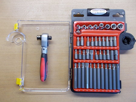 Torx bits en doppenset 44 dlg met ratel.