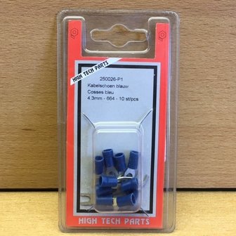 Kabelschoenset 10 dlg steek blauw 4,3mm.