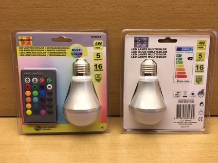 LED Lamp multicolour met afstandsbediening.