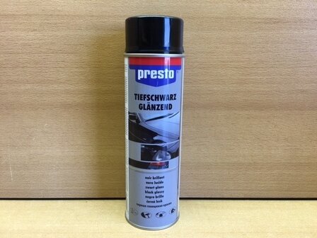 Spuitbus Presto glans zwart 500 ml.