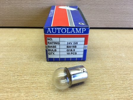 Autolampenset 10 st 24 volt 5 watt.