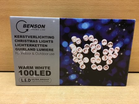 Kerstverlichting 100 led&#039;s 220 volt. (binnen/buiten)