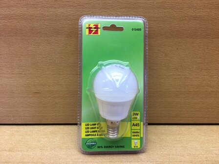 LED lamp bol, 3 watt E14.