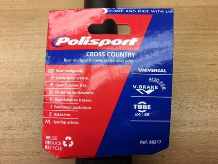 Spatbord achter Polisport Cross Country.