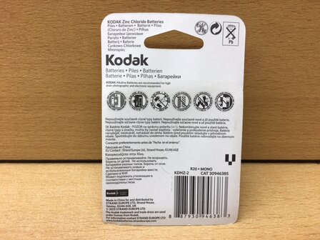 Batterijenset Kodak 2 x D size.