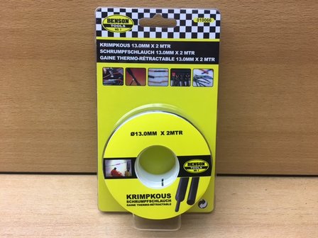 Krimpkous profi 13.0mm. x 2m. zwart.