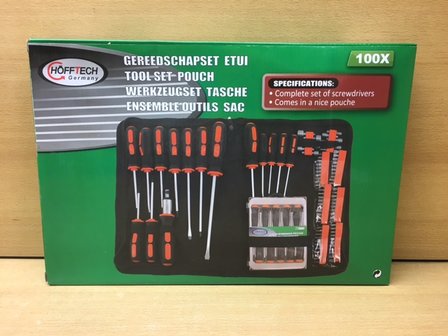 Gereedschapset in etui 100 dlg.