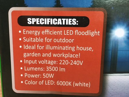 LED straler multi COB 50 watt.