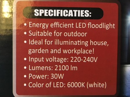 LED straler multi COB 30 watt.