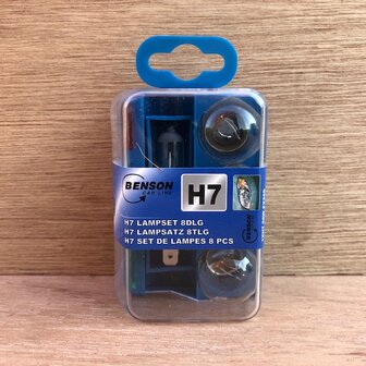 Autolampenset H7 12 volt 8 dlg.