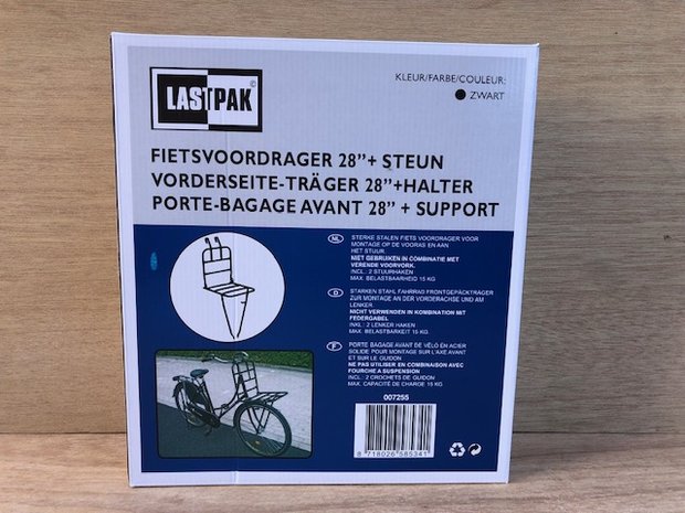 Fietsvoordrager 28"  steun zwart.