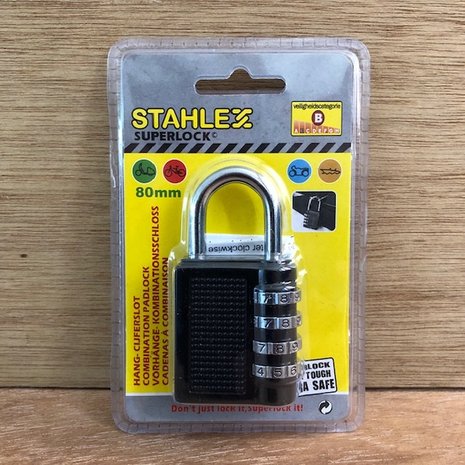 Hangslot Stahlex cijfercode 80mm.