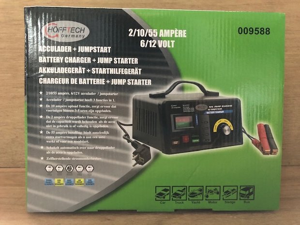 Acculader / Jumpstart / druppellader 6 en 12 volt 55 Amp.