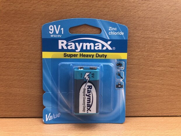 Batterij blok-size 9 volt Raymax.