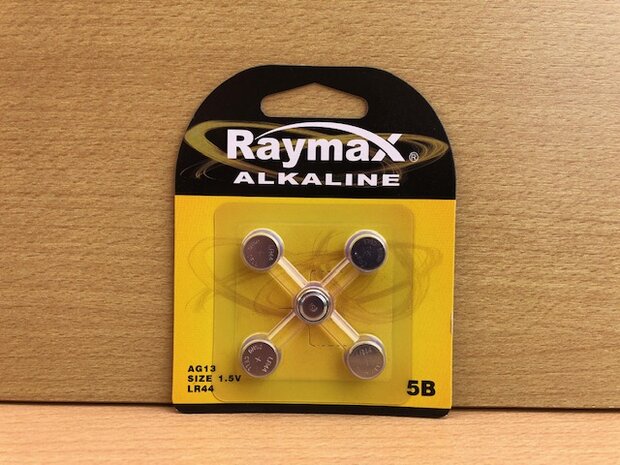 Batterijenset knoopcel Raymax Alkaline LR44 5 dlg.