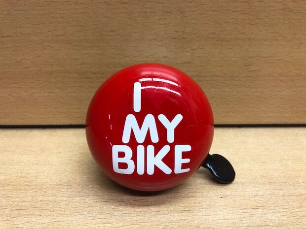 Fietsbel "I love my bike" rood Ø 65mm.