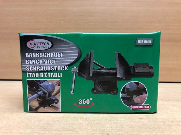 Bankschroef quick release draaibaar 80mm.