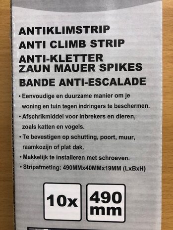 Antiklimstrippen set 10 dlg.