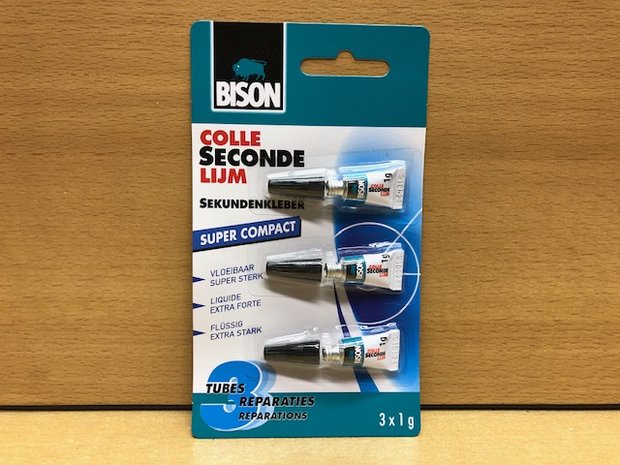 Bison secondelijm 3x1 gram.