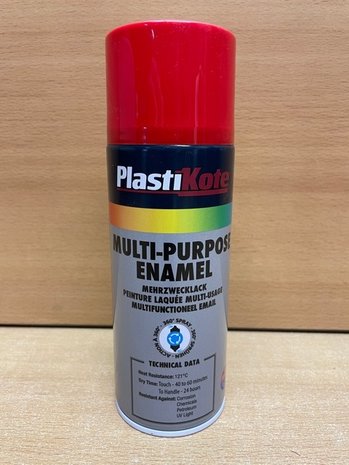 Plastikote Multi-Purpose Enamel gloss rood.