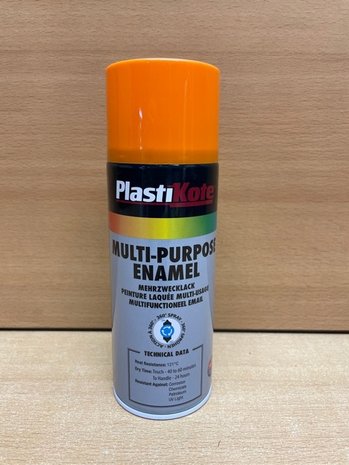 Plastikote Multi-Purpose Enamel gloss oranje.