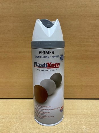 Spuitbus Plastikote primer wit 400ml.