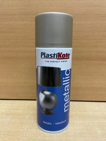 Spuitbus PlastiKote Metallic brushed nikkel 400 ml.