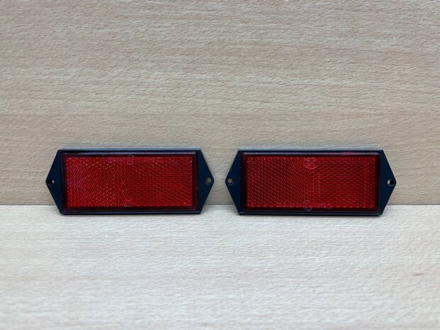 Reflectorset rood rechthoekig 100x45mm 2 dlg.