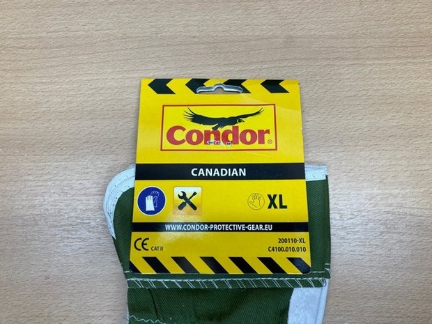 Werkhandschoen Condor Canadian leer XL.
