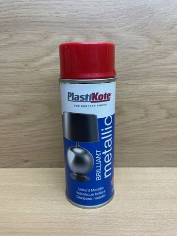 Spuitbus Plastikote metallic rood 400ml.