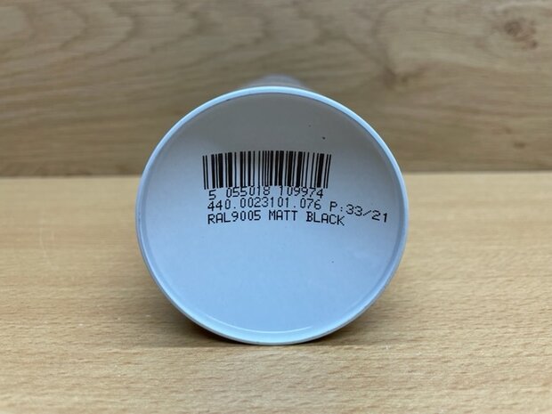 Spuitbus PlastiKote zwart mat 400ml.