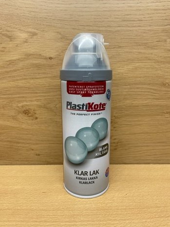 Spuitbus Plastikote blanke lak 400ml.