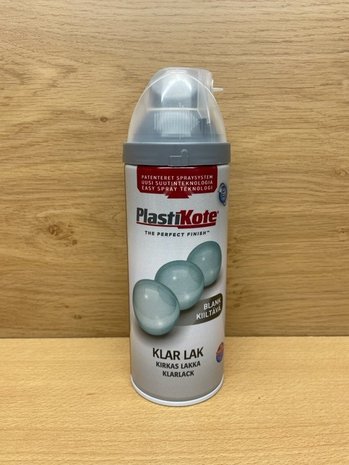 Spuitbus Plastikote blanke lak 400ml.