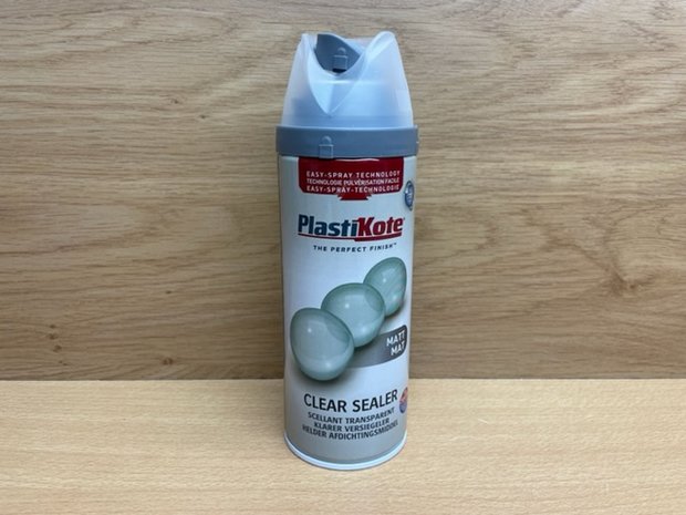 Spuitbus Plastikote clear sealer mat 400ml.