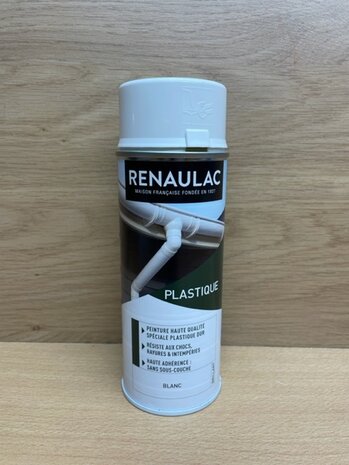 Spuitbus Renaulac plastic spray wit 400ml.