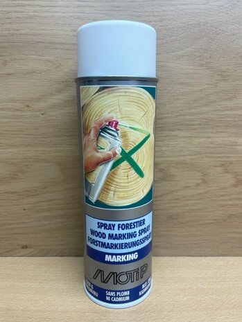 Spuitbus Motip houtmarkeer spray wit 500ml.