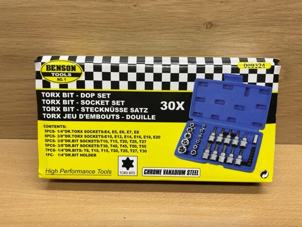 Torx bits en doppenset Benson 29 dlg.