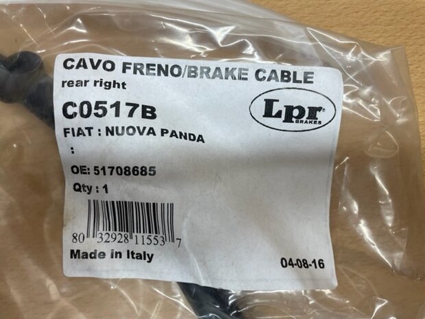 Handremkabel LPR Fiat Panda (C0517B).