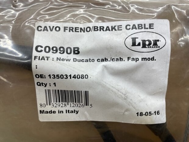 Handremkabel LPR Fiat Ducato (C0990B).