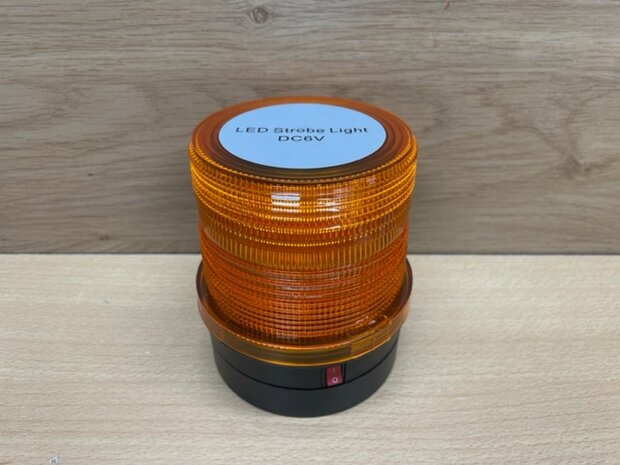 Zwaailamp stroboscoop oranje 6 volt 2,4W.