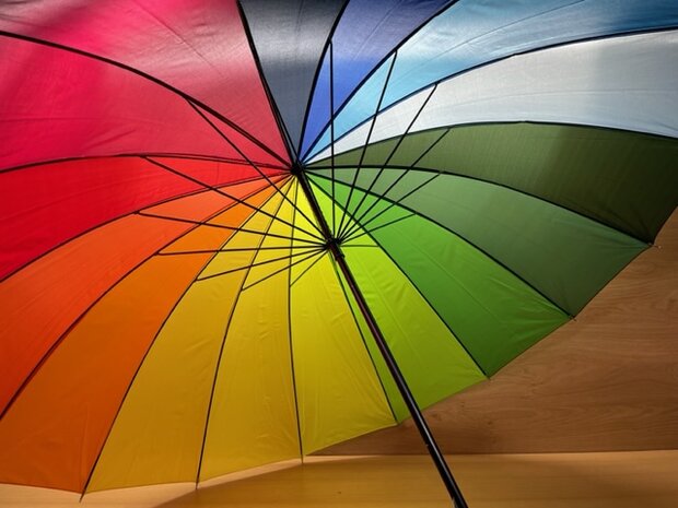 Paraplu regenboog Ø 130 cm.
