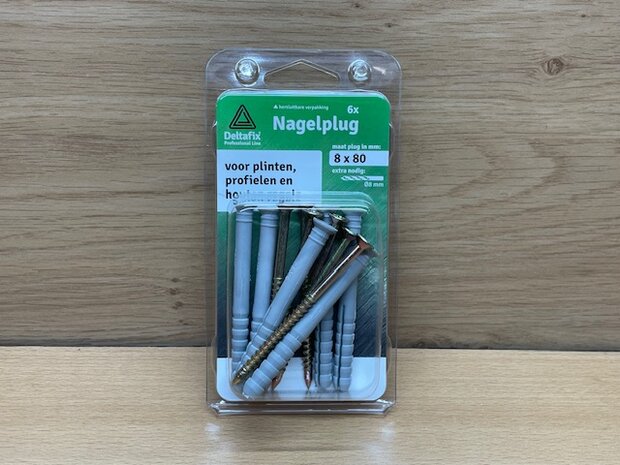 Slagpluggenset 6 stuks 8x80mm.