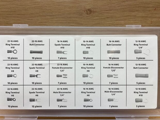 Kabelschoentjes assortimentsdoos 150 dlg.