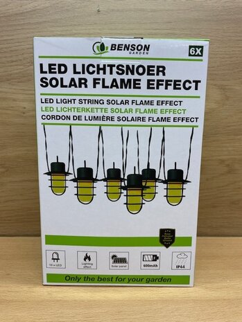 Lichtsnoer LED solar flame effect 6 stuks 2m.