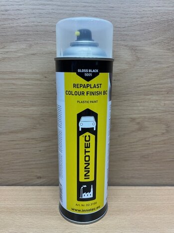Innotec plastic paint zwart glans 500ml.