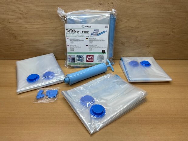 Vacuum opbergzakken set met pomp 7 dlg.