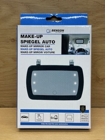 Spiegel make-up 6 led's voor auto.